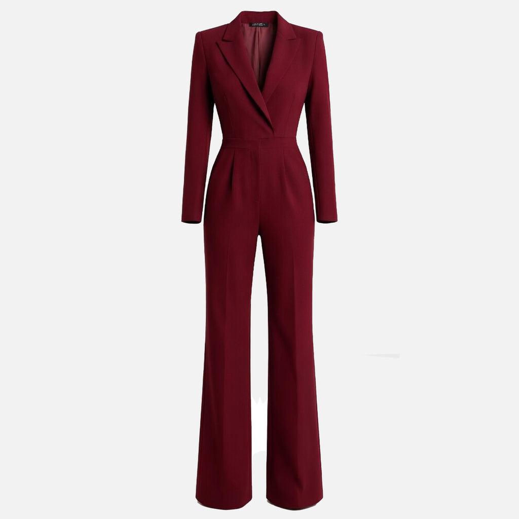 Veloire | Combinaison Femme Col V Manches Longues Pantalon Large