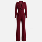 Veloire | Combinaison Femme Col V Manches Longues Pantalon Large