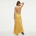 Robe maxi en satin à une épaule pour femme - Invité de mariage
