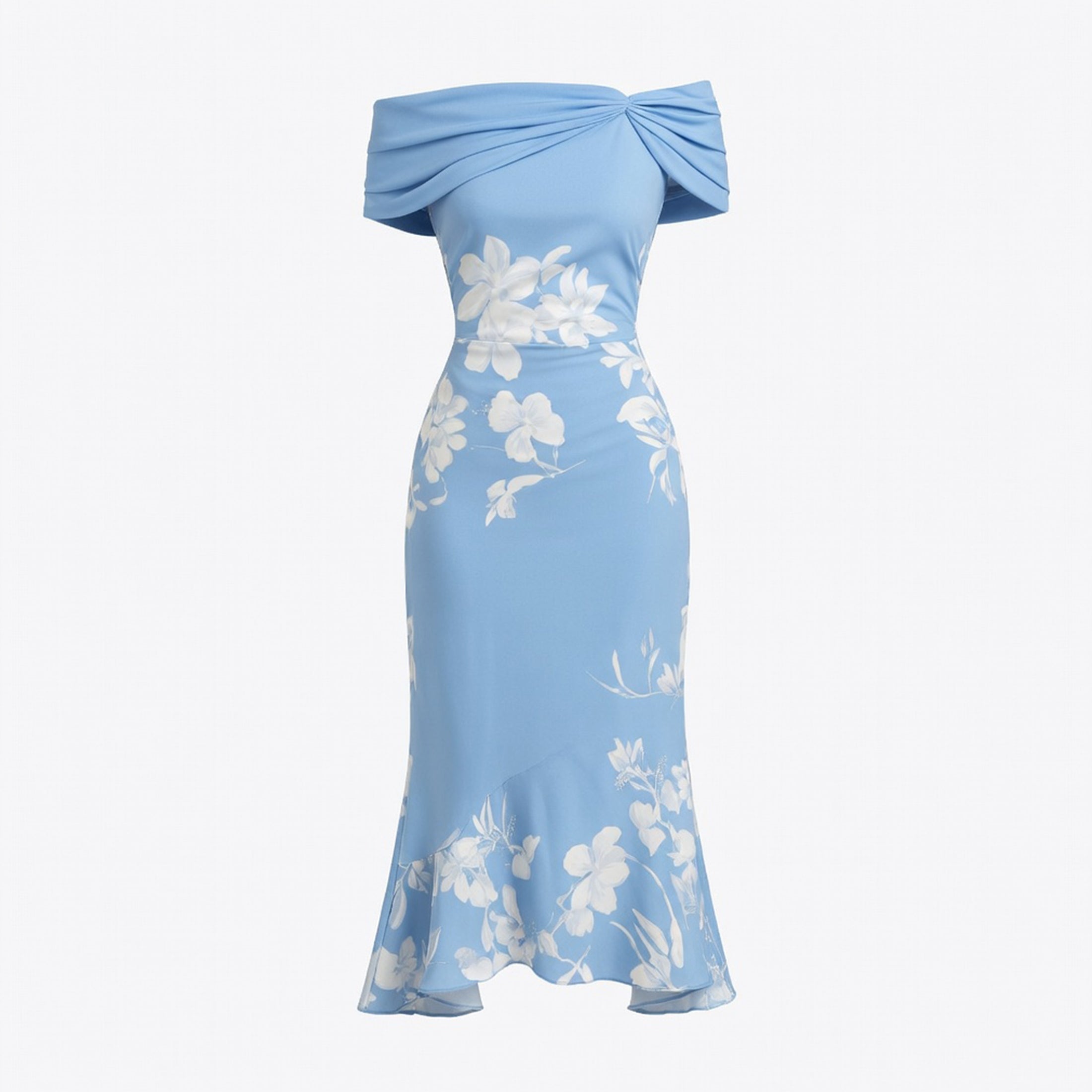 Robe midi élégante à épaules dénudées pour femmes