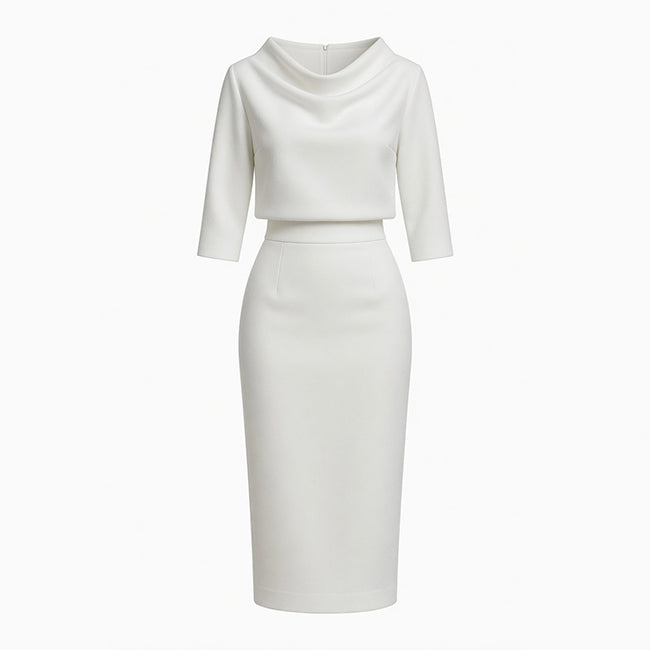 Ensemble de haut à encolure bateau et de jupe midi pour femmes