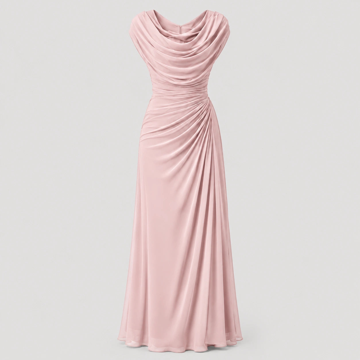 Robe maxi à col drapé froncé pour femmes, invitée de mariage