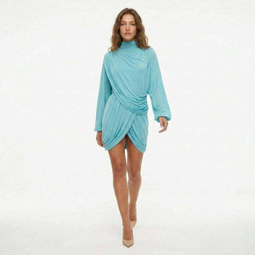 Women's Draped Pleated Skirt Set Cocktail