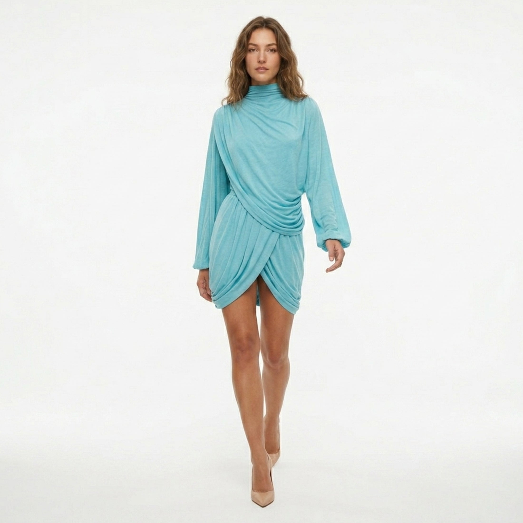 Women's Draped Pleated Skirt Set Cocktail
