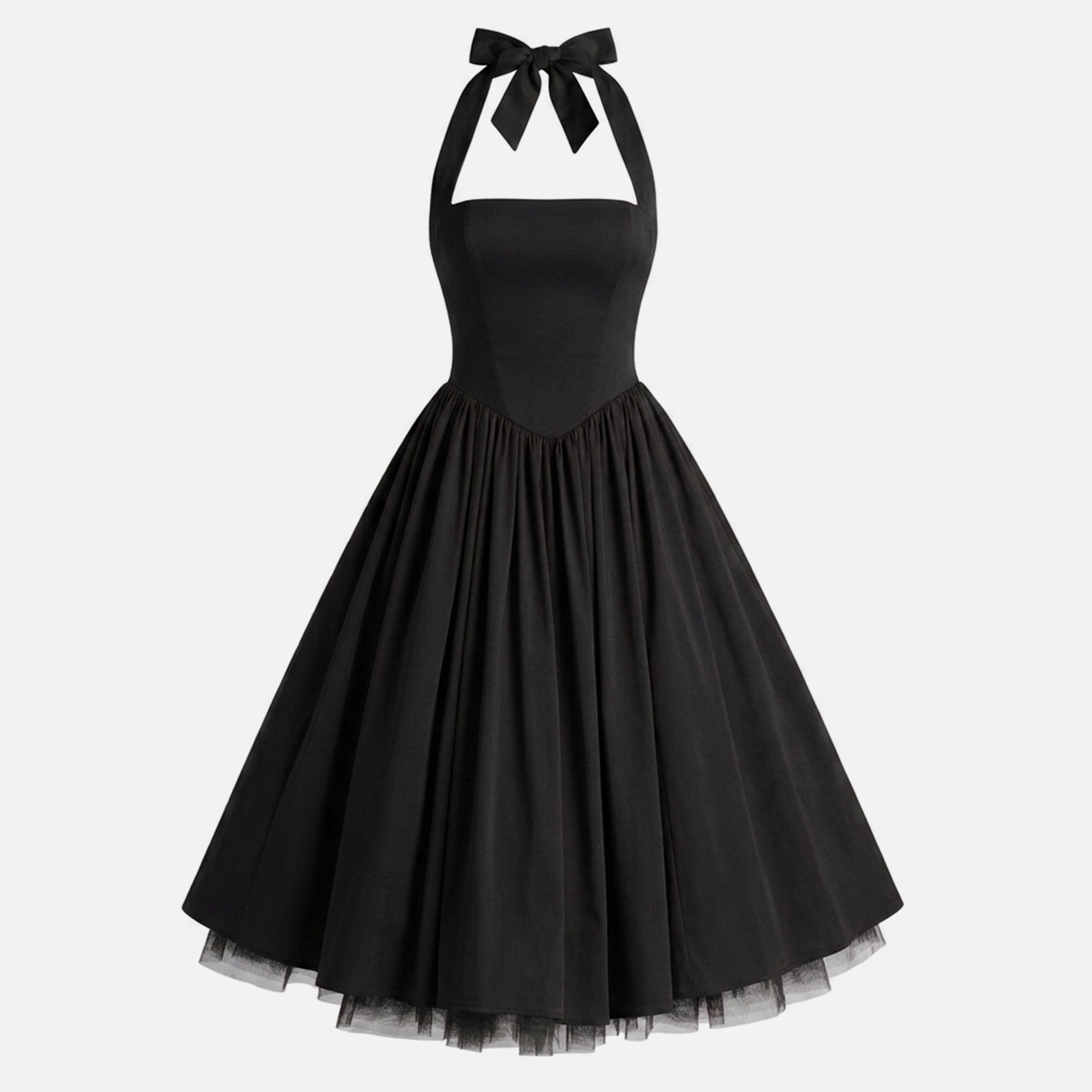 Elegant Halter Neck Backless Midi Dress Women's