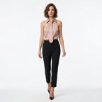 Women's Sleeveless Halter Neck Tie Blouse Summer