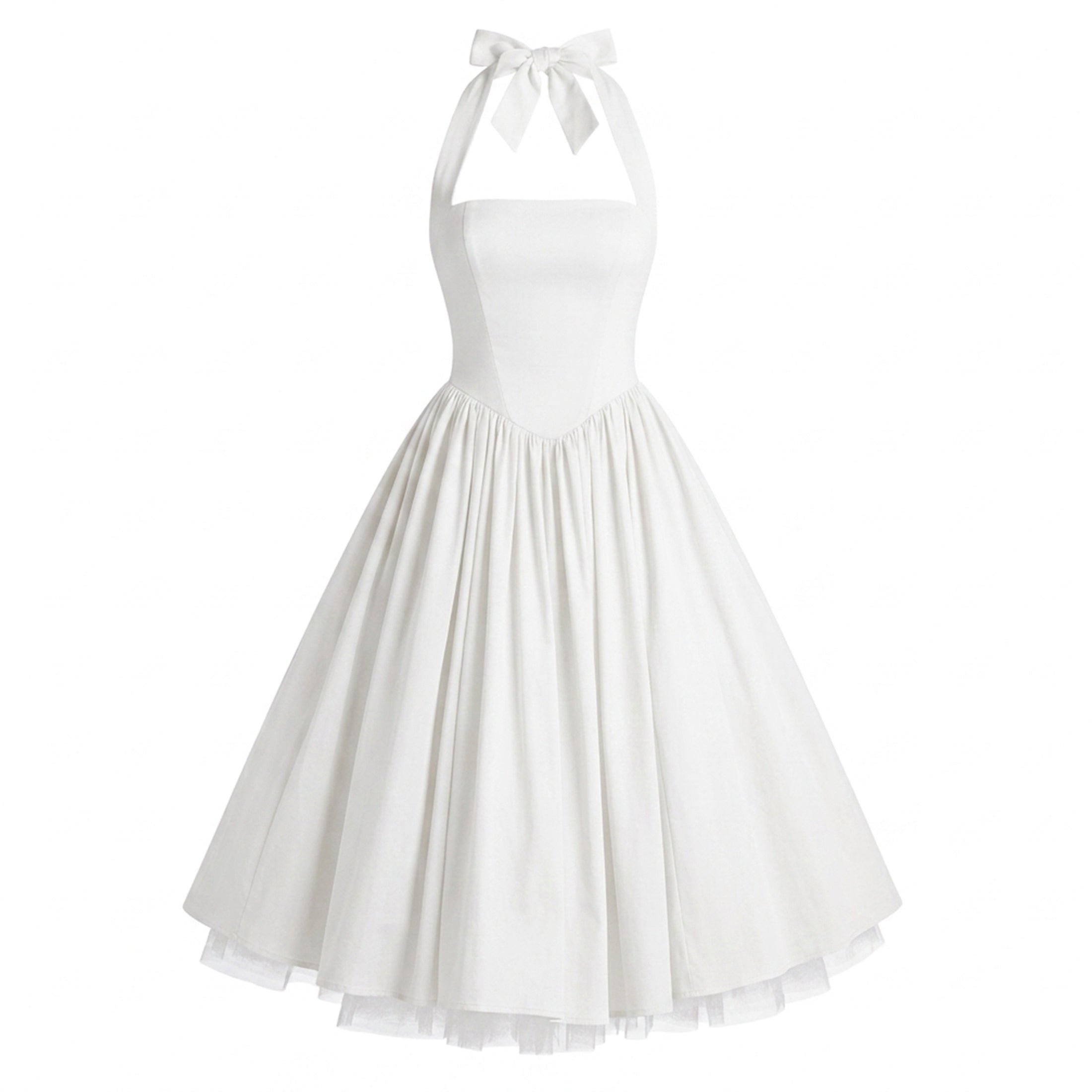 Elegant Halter Neck Backless Midi Dress Women's