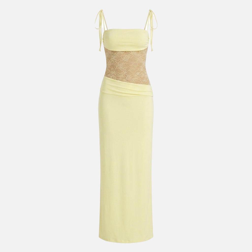 Robe maxi sans manches en dentelle pour femme - Invité de mariage