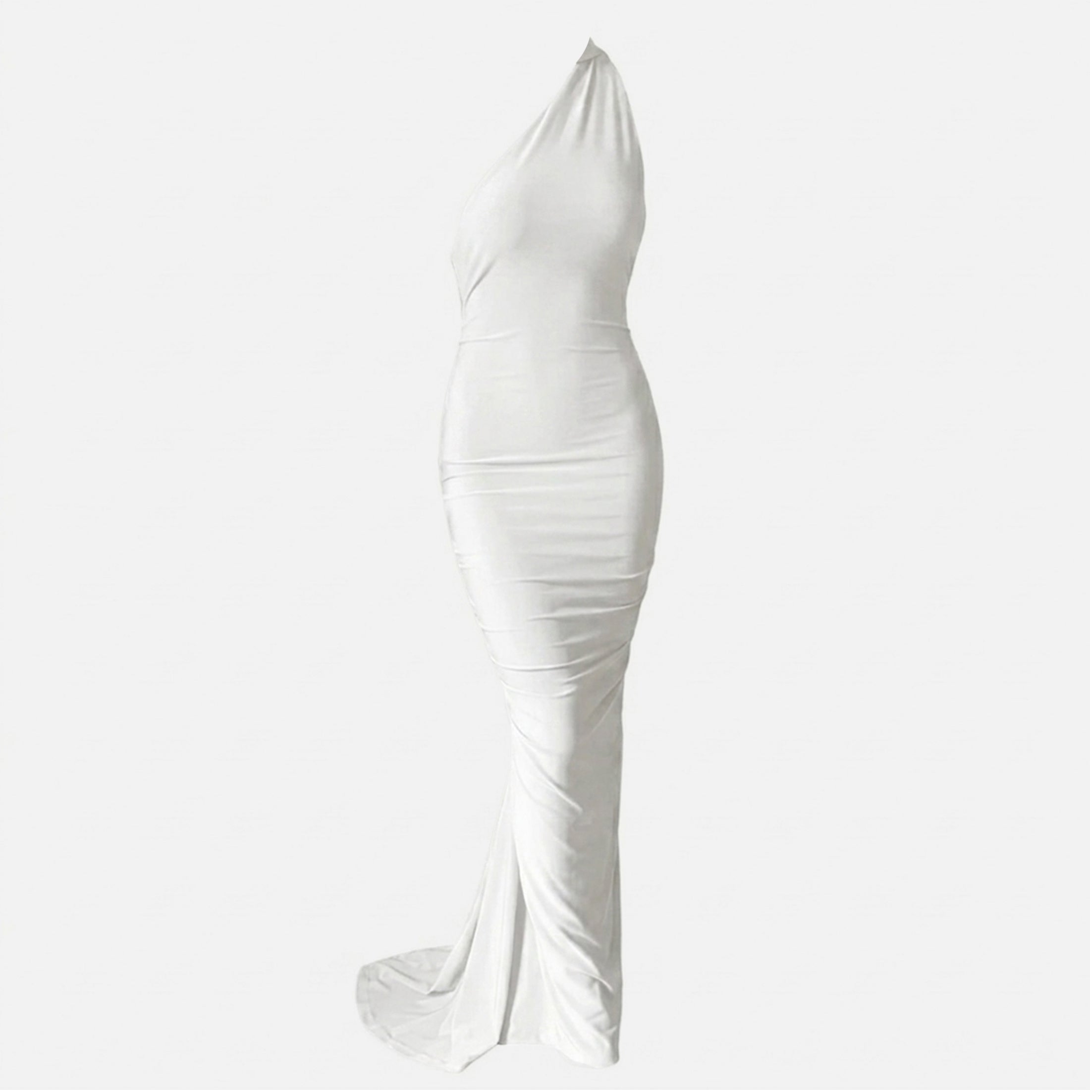 Robe maxi à épaule unique froncée pour femme - Invité de mariage