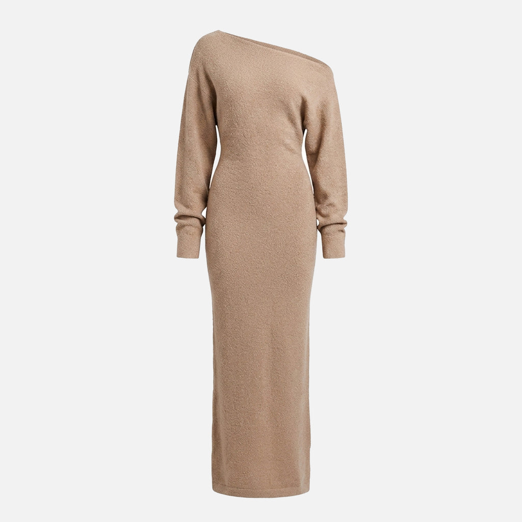 Women's Evening Off-Shoulder Knit Maxi Dress