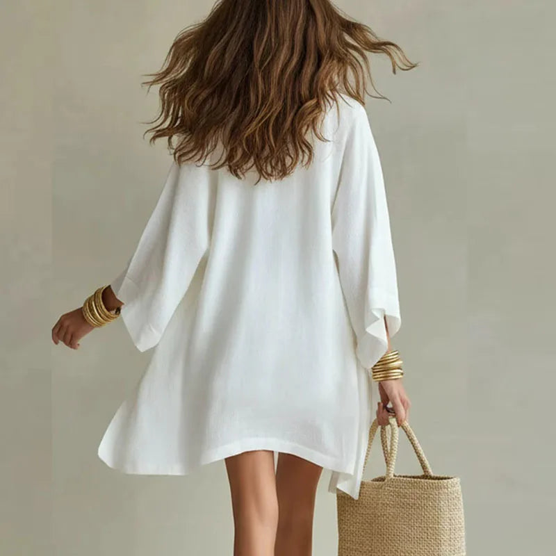 Women's V-Neck Kimono Shorts Set Three-Piece Summer