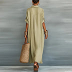 Sundress Collared Maxi Dress Short Sleeve Women's Summer