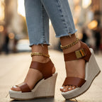 Elegant Platform Wedge Sandals Women's Ankle Strap Summer