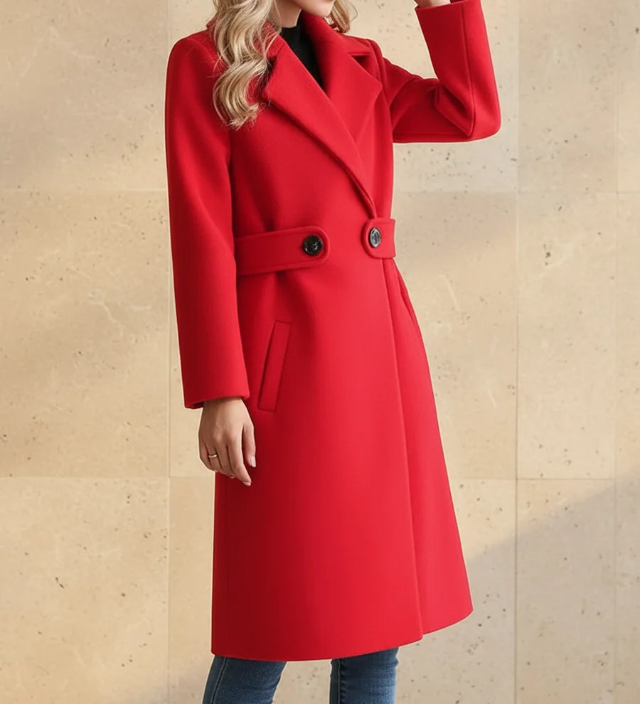 Belted Coat Women Longline Tailored Autumn Layer