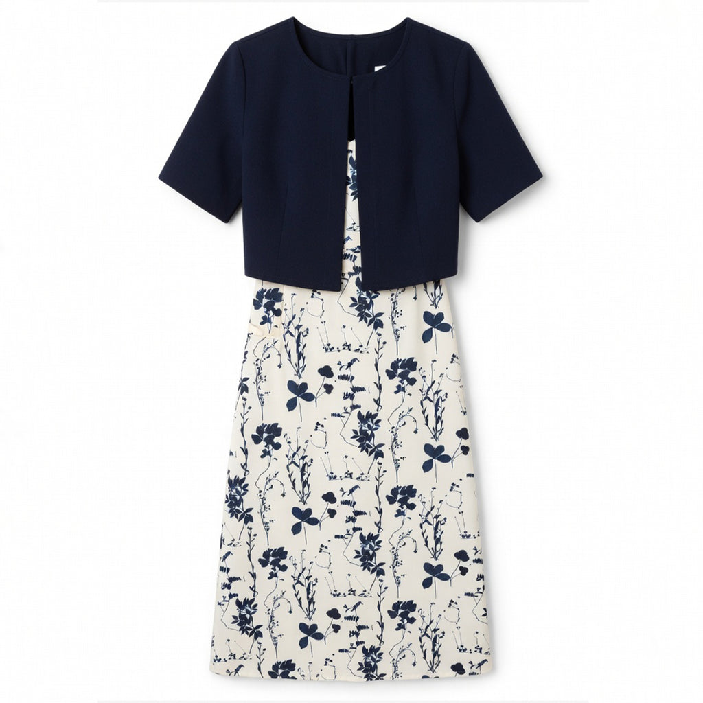 Veloire | Ensemble de Robe Deux Pièces pour Femmes Top Court à Fleurs