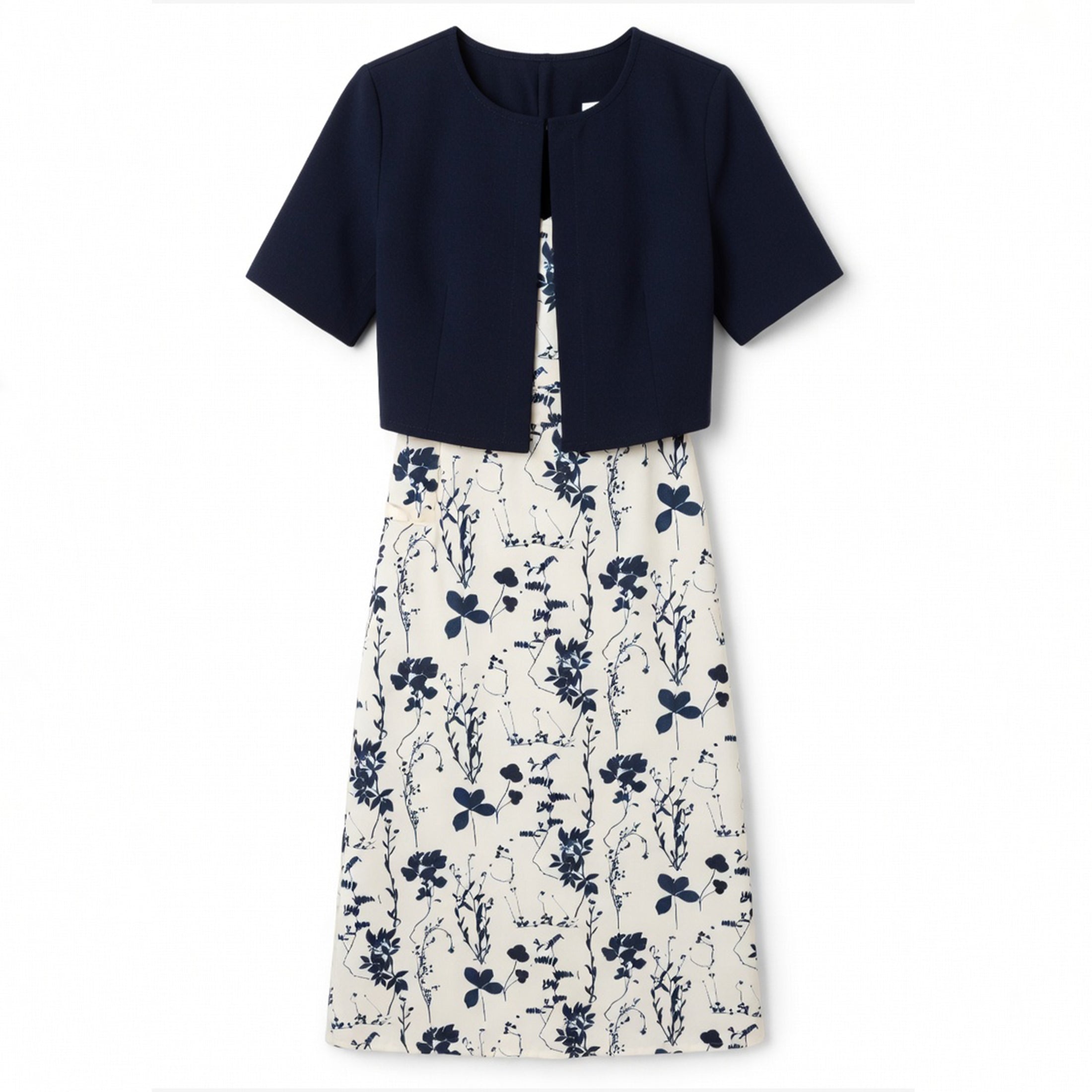 Veloire | Ensemble de Robe Deux Pièces pour Femmes Top Court à Fleurs