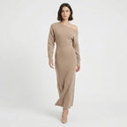 Women's Evening Off-Shoulder Knit Maxi Dress