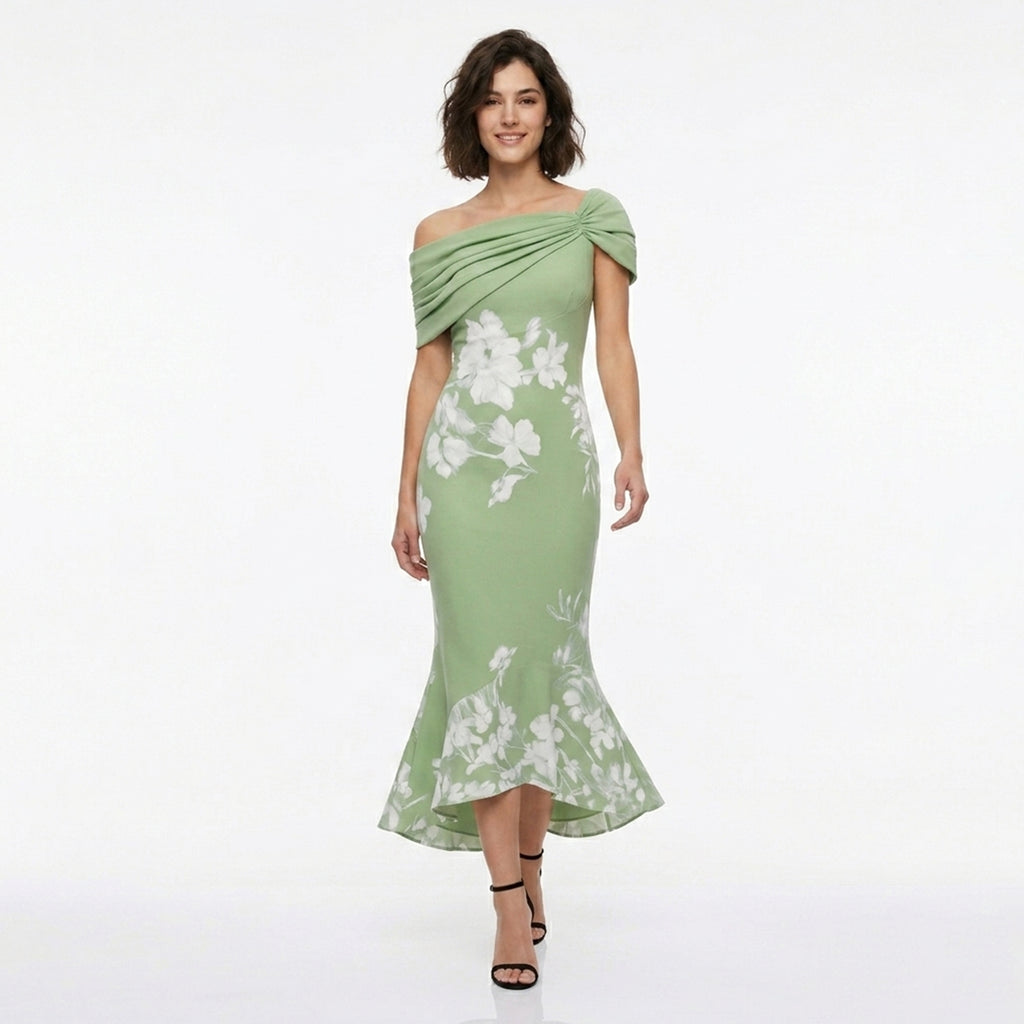 Robe midi élégante à épaules dénudées pour femmes