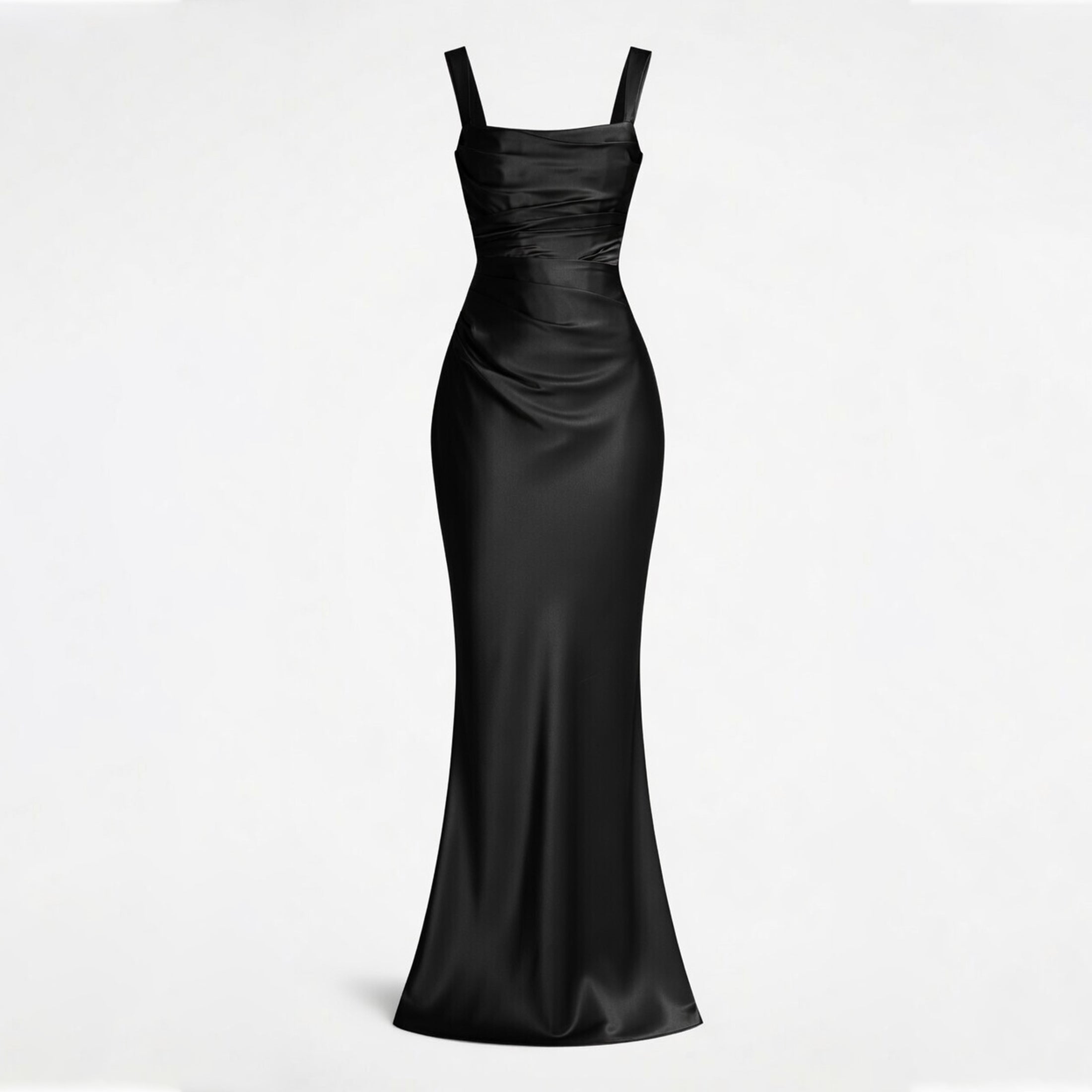 Robe maxi à fronces à décolleté carré pour invitées de mariage
