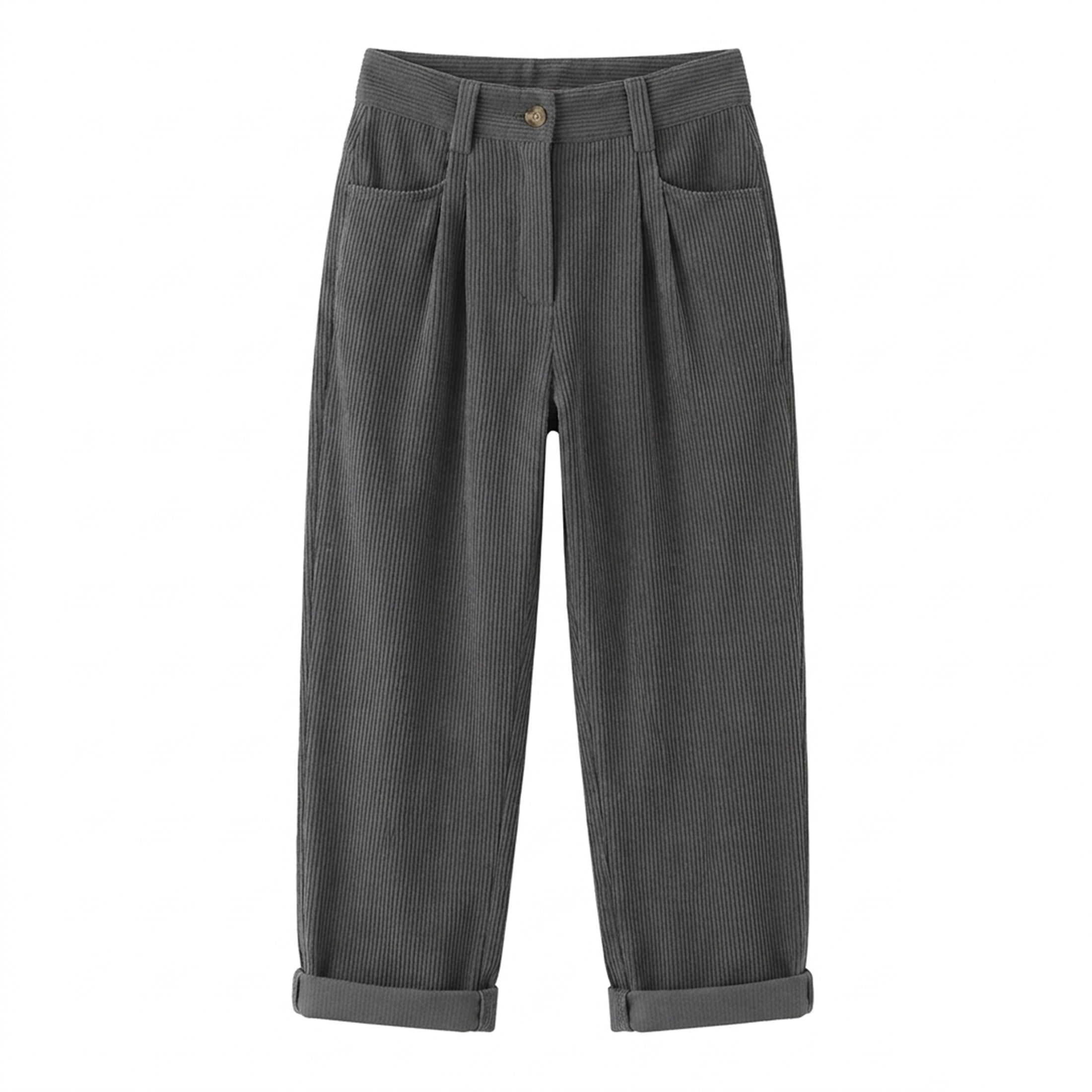 Veloire | Women's Trousers Corduroy High Waist Pants