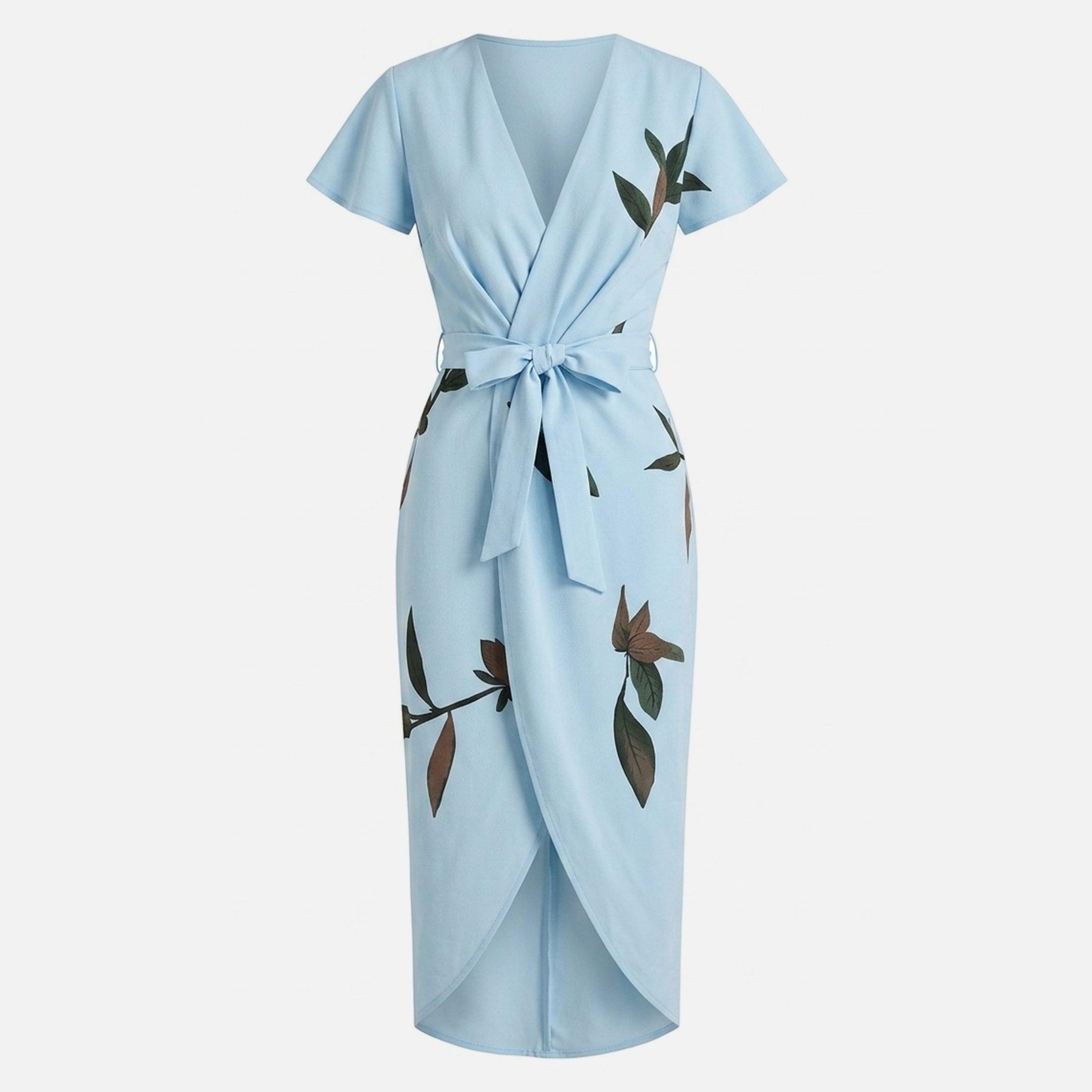 Veloire | Women's Floral V Neck Midi Dress