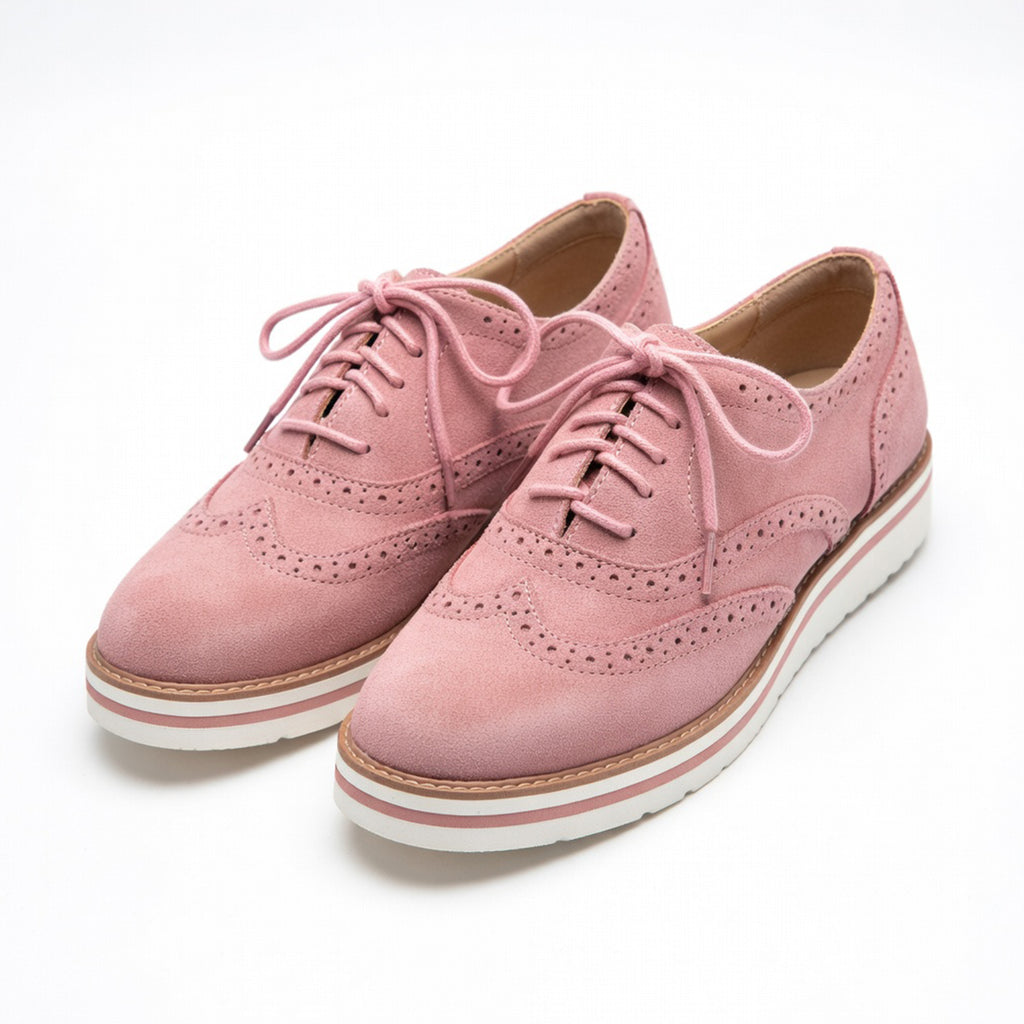 Brogues à lacets pour femmes, chaussures flatform décontractées d'été