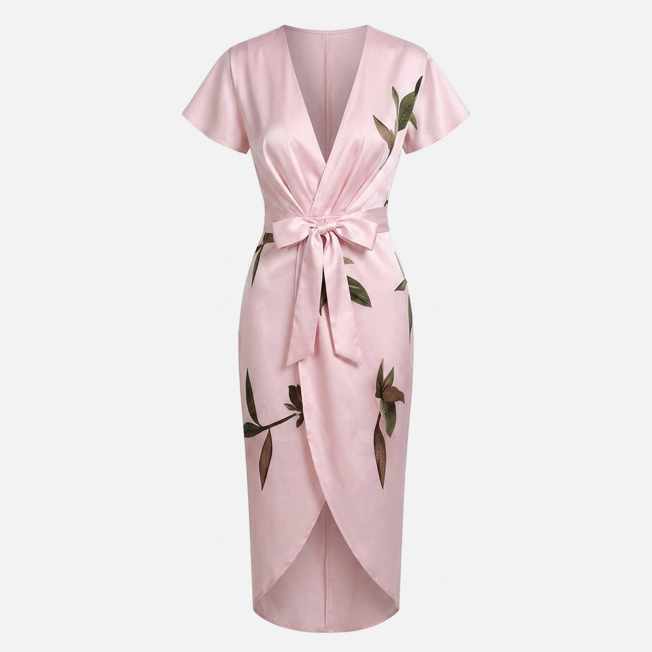 Veloire | Robe Midi à Col V Floral pour Femmes