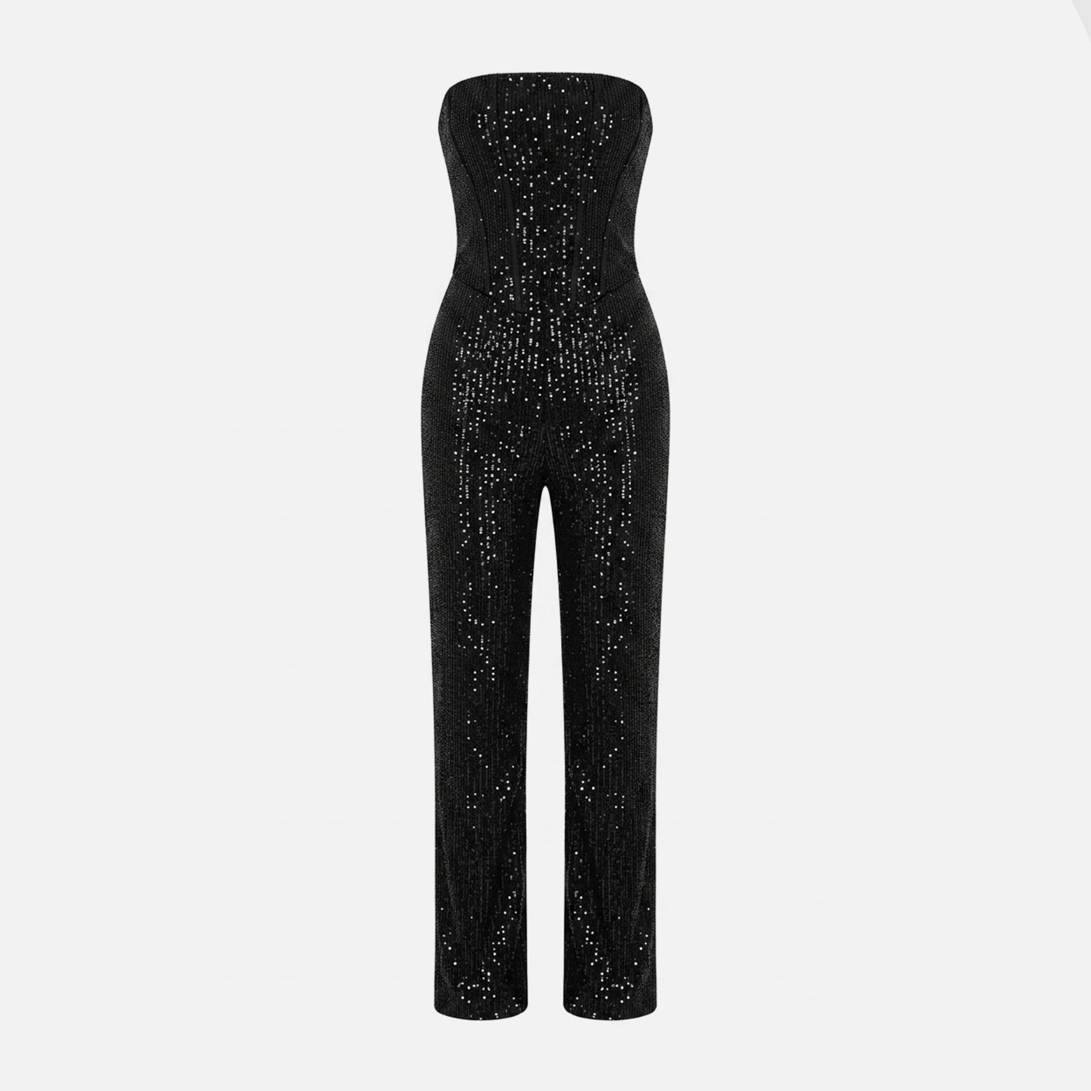 Women's Strapless Crystal Trouser Set Cocktail