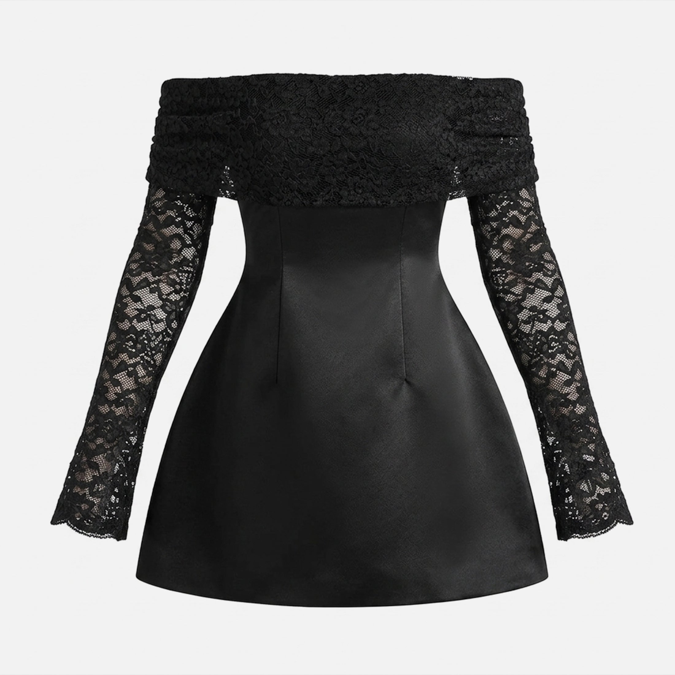 Robe Mini en Dentelle à Épaules Dégagées Cocktail Femme