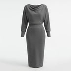 Robe midi drapée style été pour femmes
