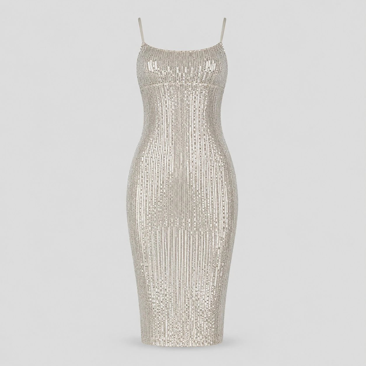 Women's Sequin Bodycon Midi Dress Cocktail Evening