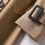 Trench Coat Women Belted Tie Waist Tailored