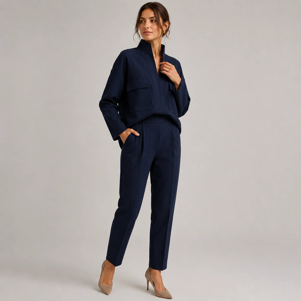 Women's High Neck Trouser Co-Ord Set Long Sleeve