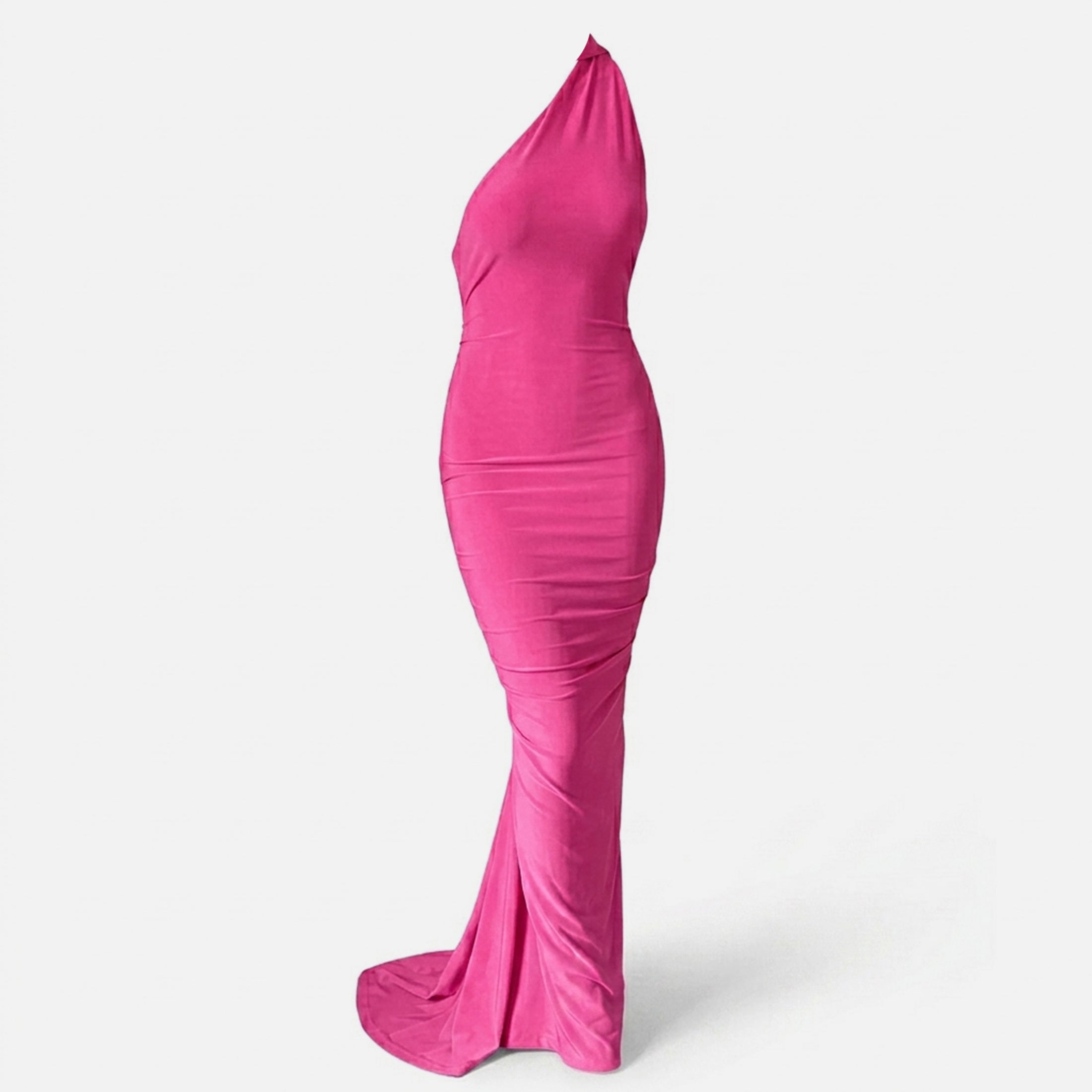 Robe maxi à épaule unique froncée pour femme - Invité de mariage