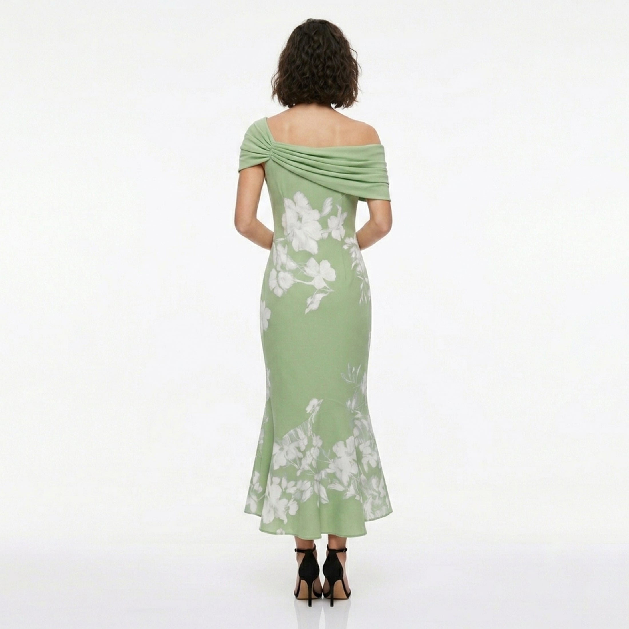 Robe midi élégante à épaules dénudées pour femmes