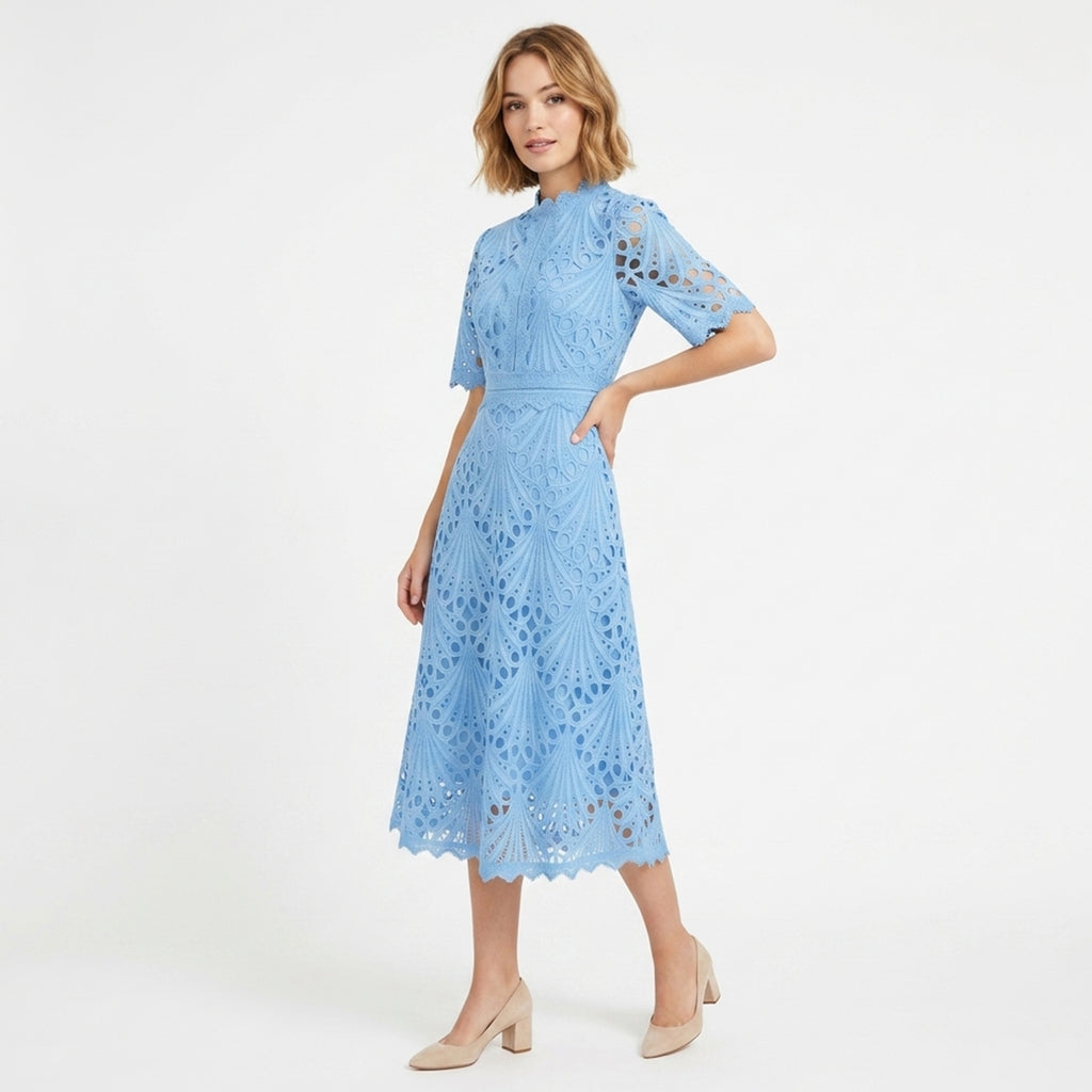 Veloire | Robe d'été midi en dentelle pour femmes