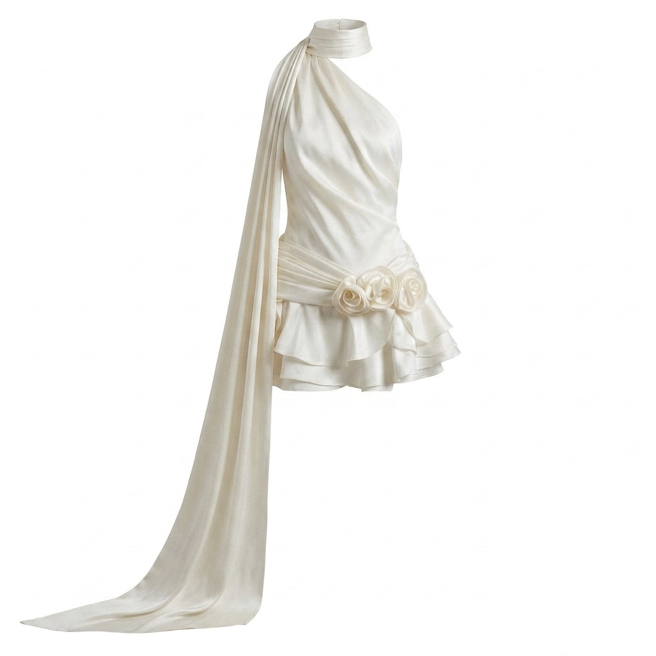 Women's One-Shoulder Satin Mini Dress Cocktail