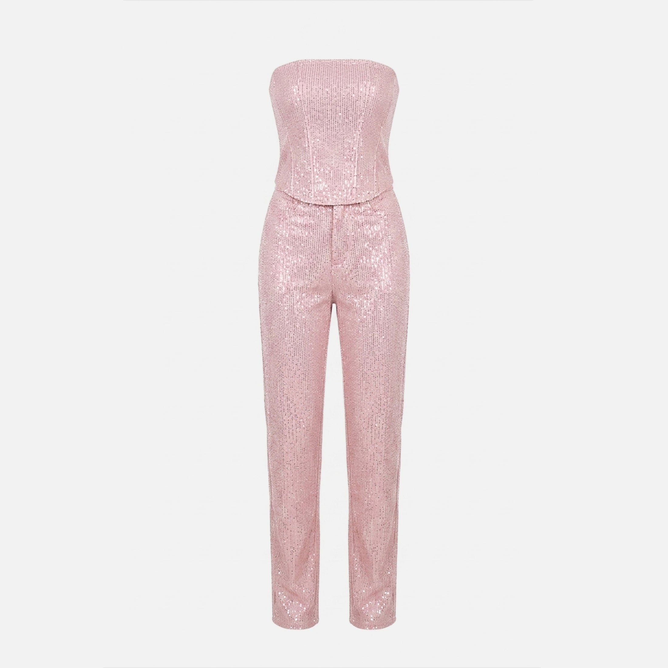 Women's Strapless Crystal Trouser Set Cocktail