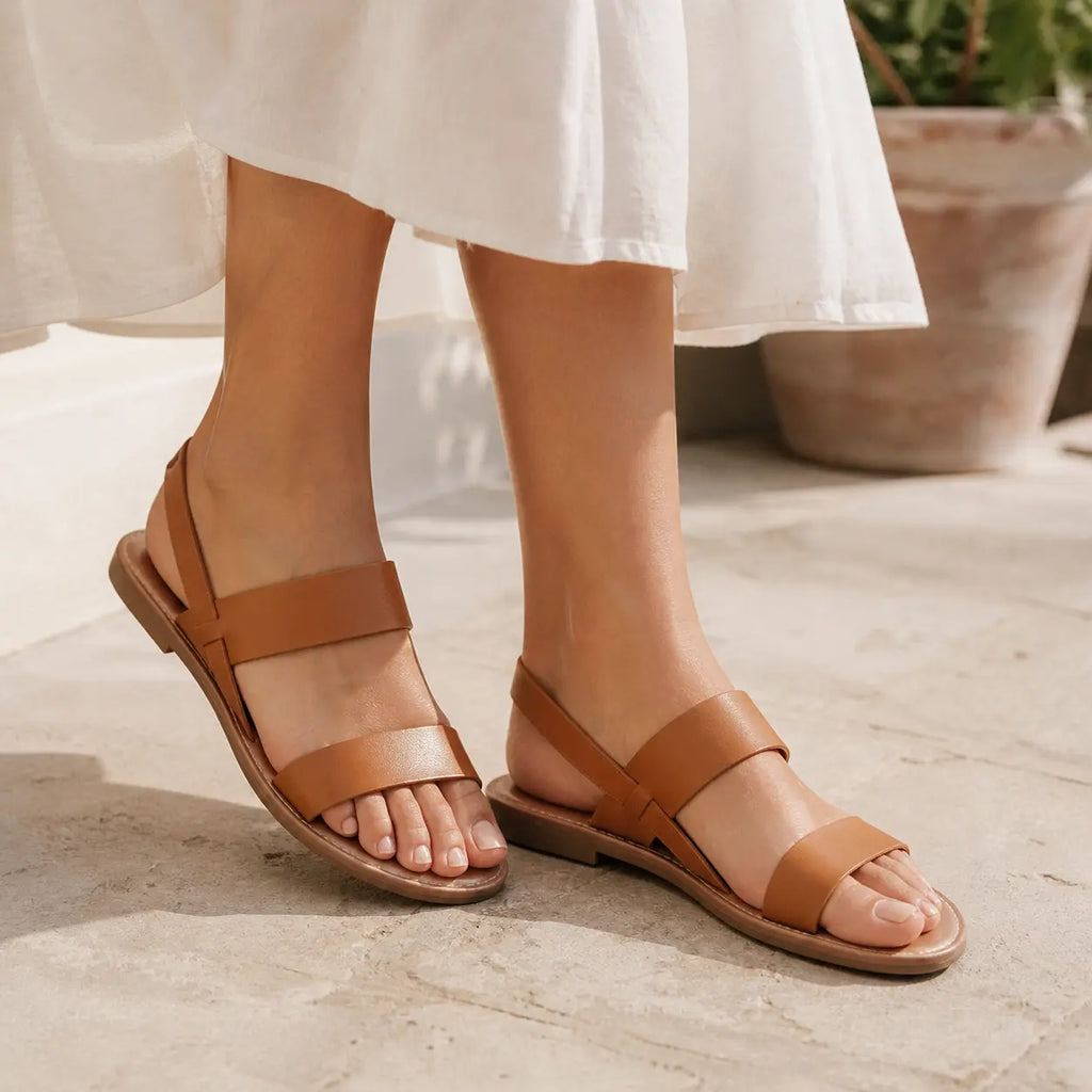 Veloire | Sandales Plates en Cuir pour Femmes