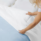 Fitting the comforter, showing the shell fabric