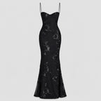 Elegant Floral Maxi Dress with Corset for Formal Evenings