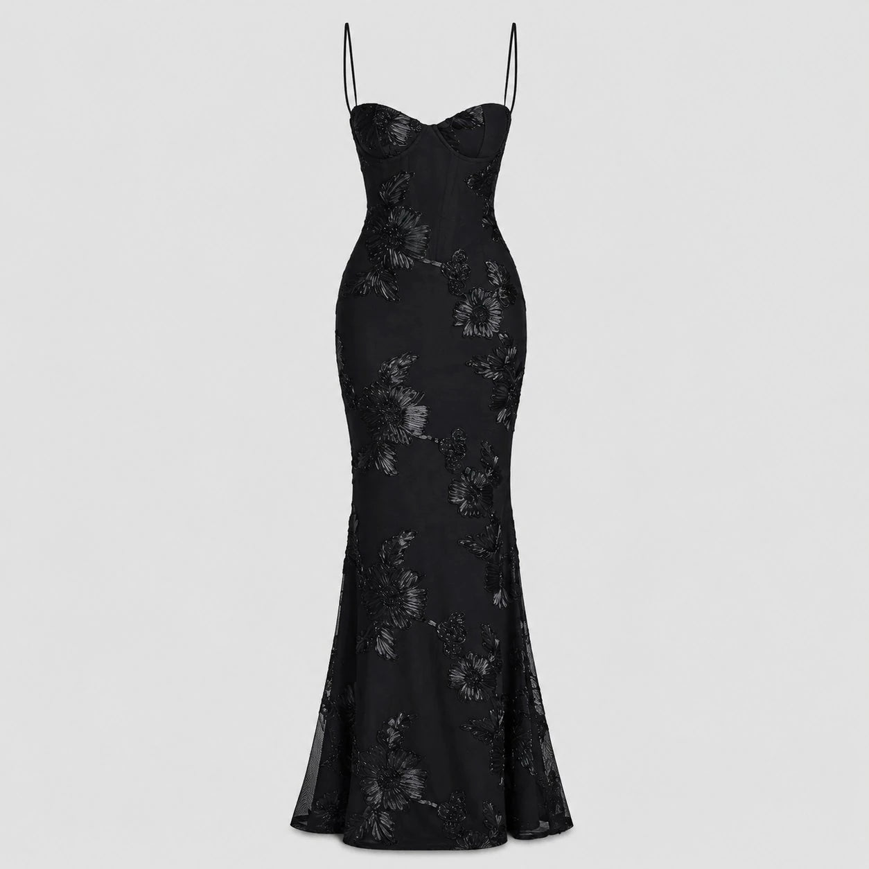 Elegant Floral Maxi Dress with Corset for Formal Evenings