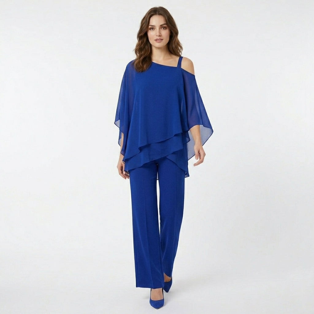 Veloire | Ensemble Femme Deux Pièces Haut Pantalons Droits Tenue d'Été