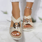 Cushioned slide sandals detail