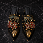 Crystal cherry heels detail