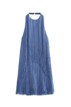 Halter neck fringe mini dress fringe detail