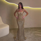 Gold sequin mermaid gown full length
