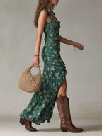 Floral maxi dress detail