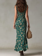 Floral maxi dress side