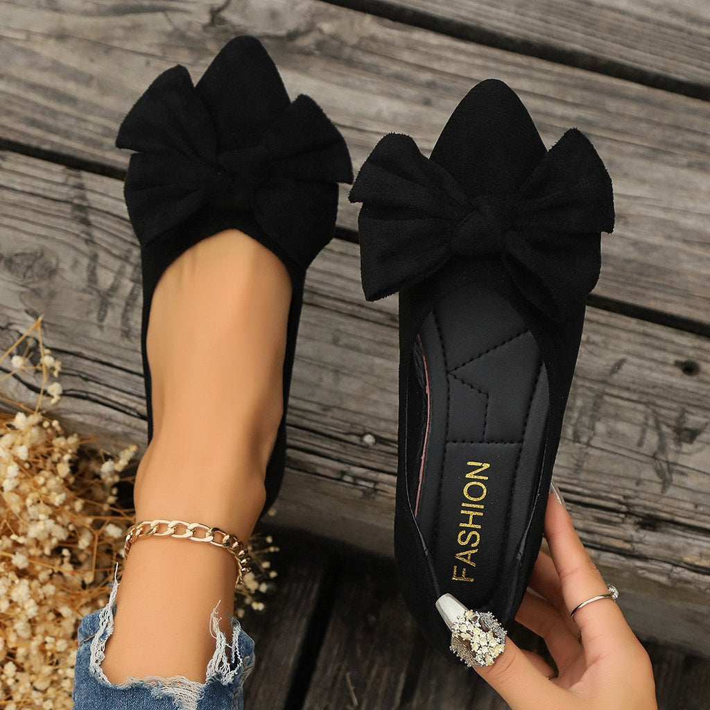 Black bow detail ballet flats